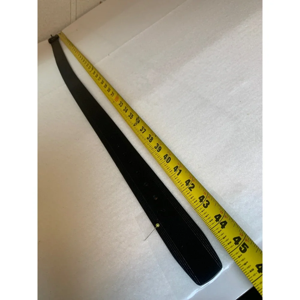 Perry Ellis Mens Black Genuine Leather‎ Dress Belt Gunmetal Buckle 36 1P75004